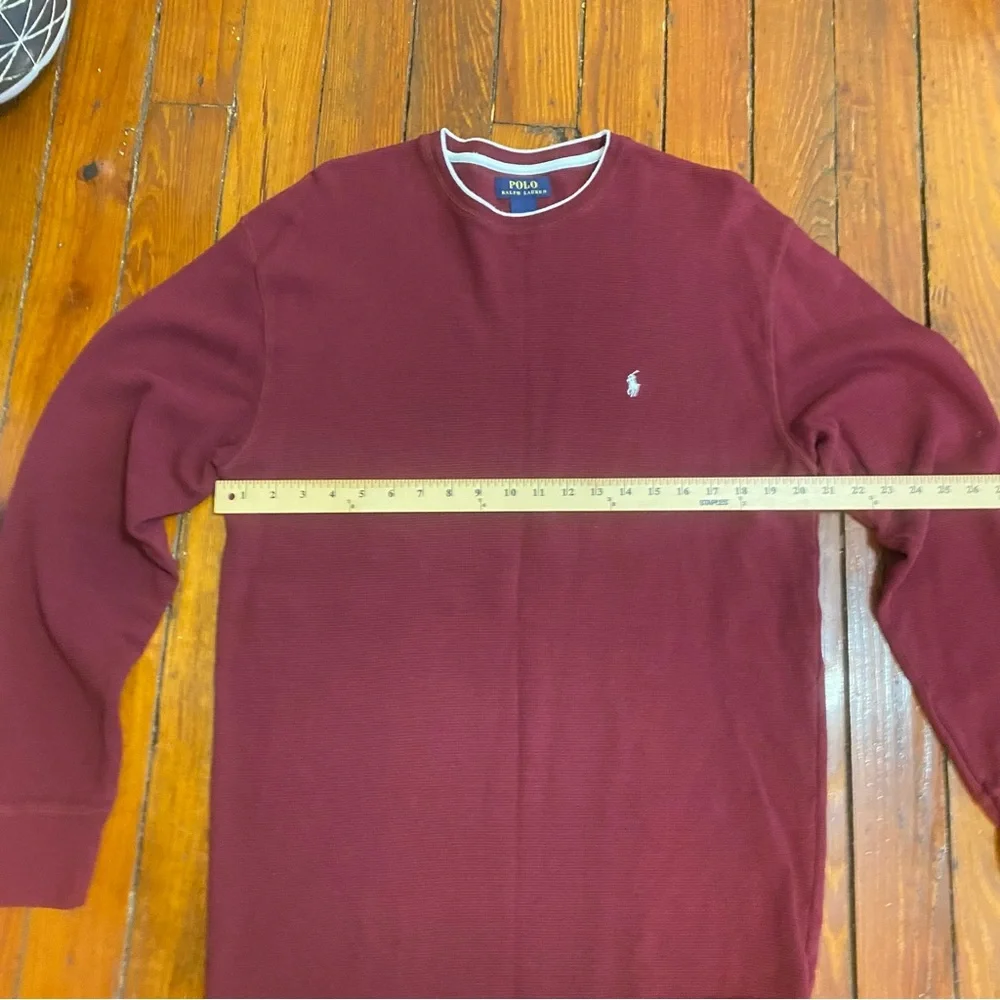 Polo Ralph Lauren Maroon Thermal Long Sleeve Shirt Size XL